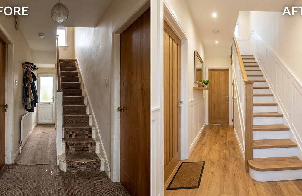 Before and After Plasterboard Repair and Carpentry in Dublin